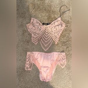 For Love And Lemons Blush Lace Lingerie Set